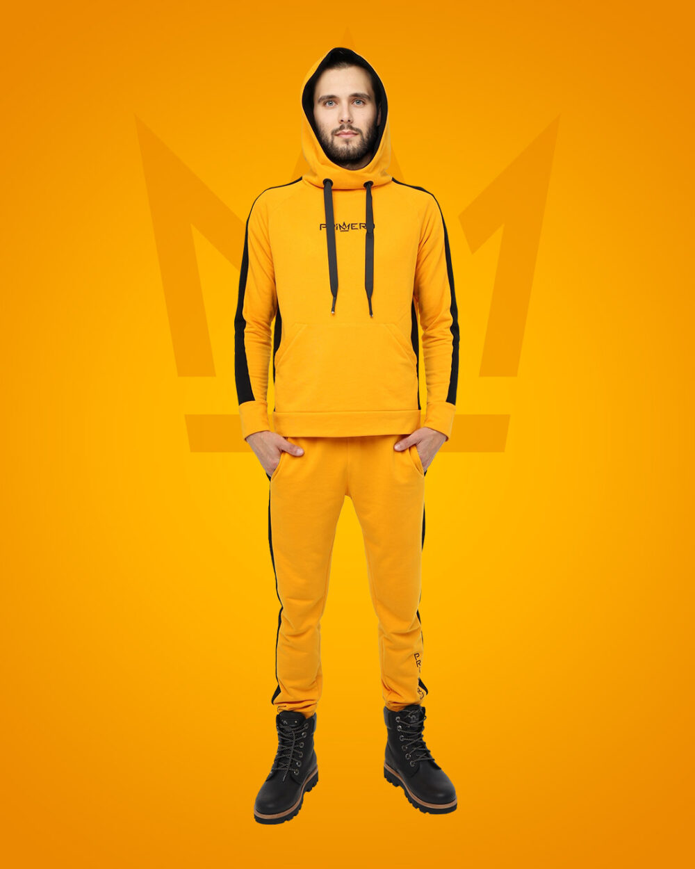 Спортивный мужской костюм: худи кроя реглан и джоггеры "LINE" фото