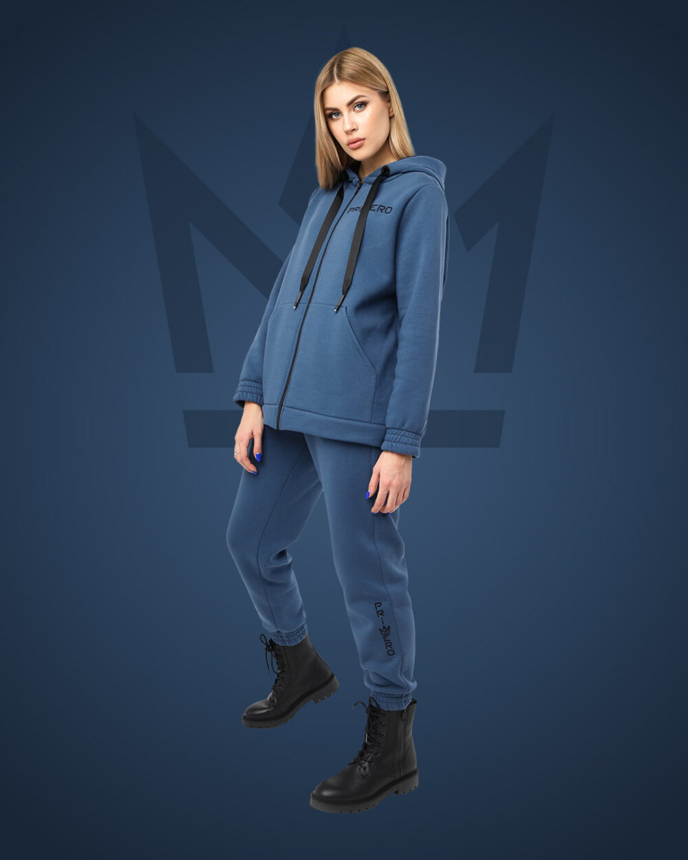 Женский худи на молнии и джоггеры "ZIP" фото