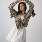 Женская рубашка в клетку с рюшами "RUFFLE"