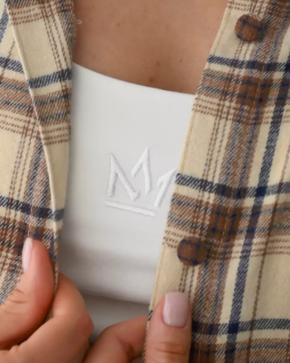 Женская рубашка в клетку с рюшами "RUFFLE" — изображение 3