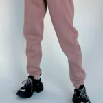 Тёплые женские штаны-джоггеры с декоративными вставками "RAISED"