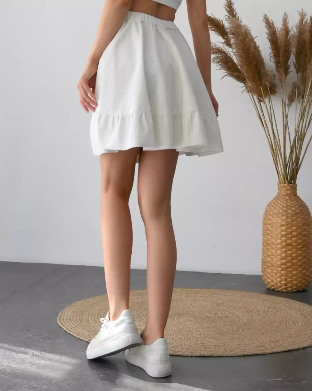 Женская юбка-солнце мини с оборкой по низу "RUFFLE" — изображение 3