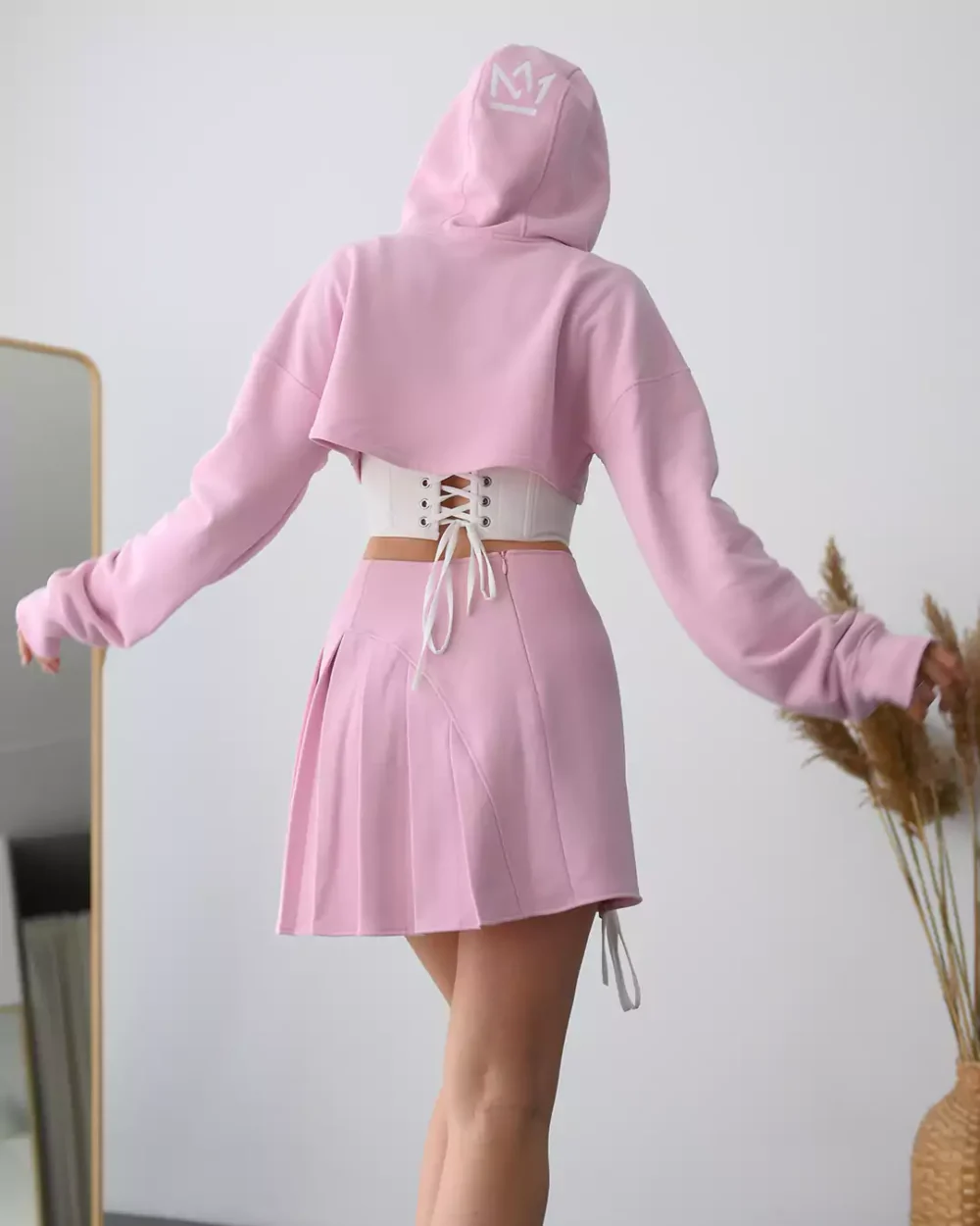 Женская мини-юбка со шнуровкой и складками "BARBIE" — изображение 9