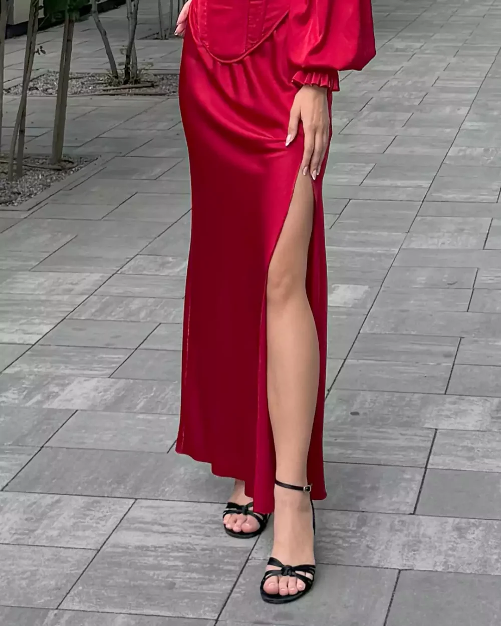 Женская шелковая юбка макси "CHARM"