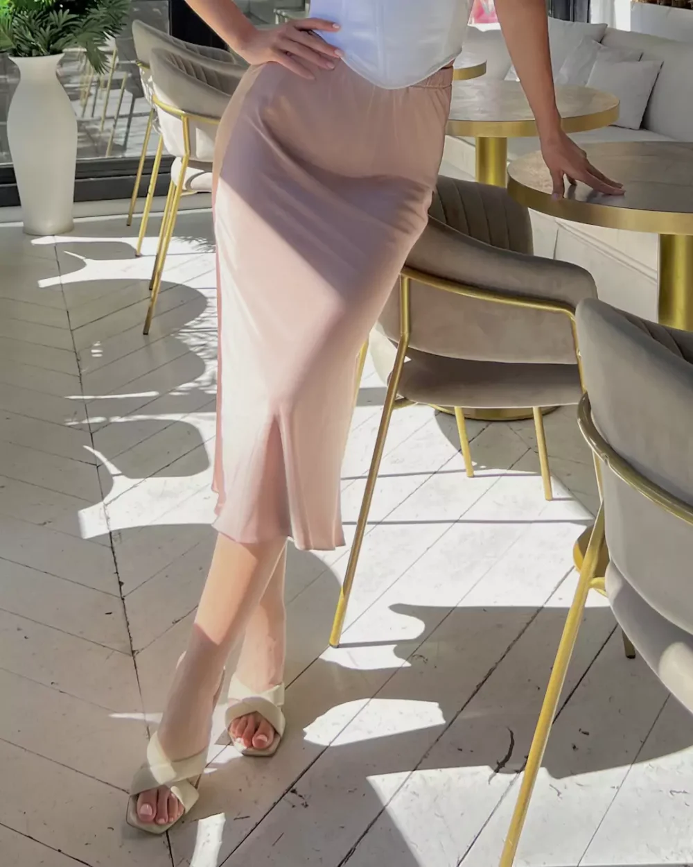 Женская шелковая юбка миди "LORDLY"