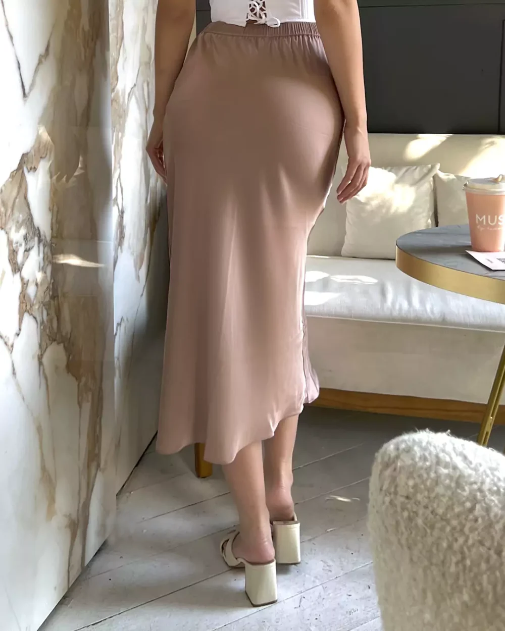 Женская шелковая юбка миди "LORDLY" — изображение 4