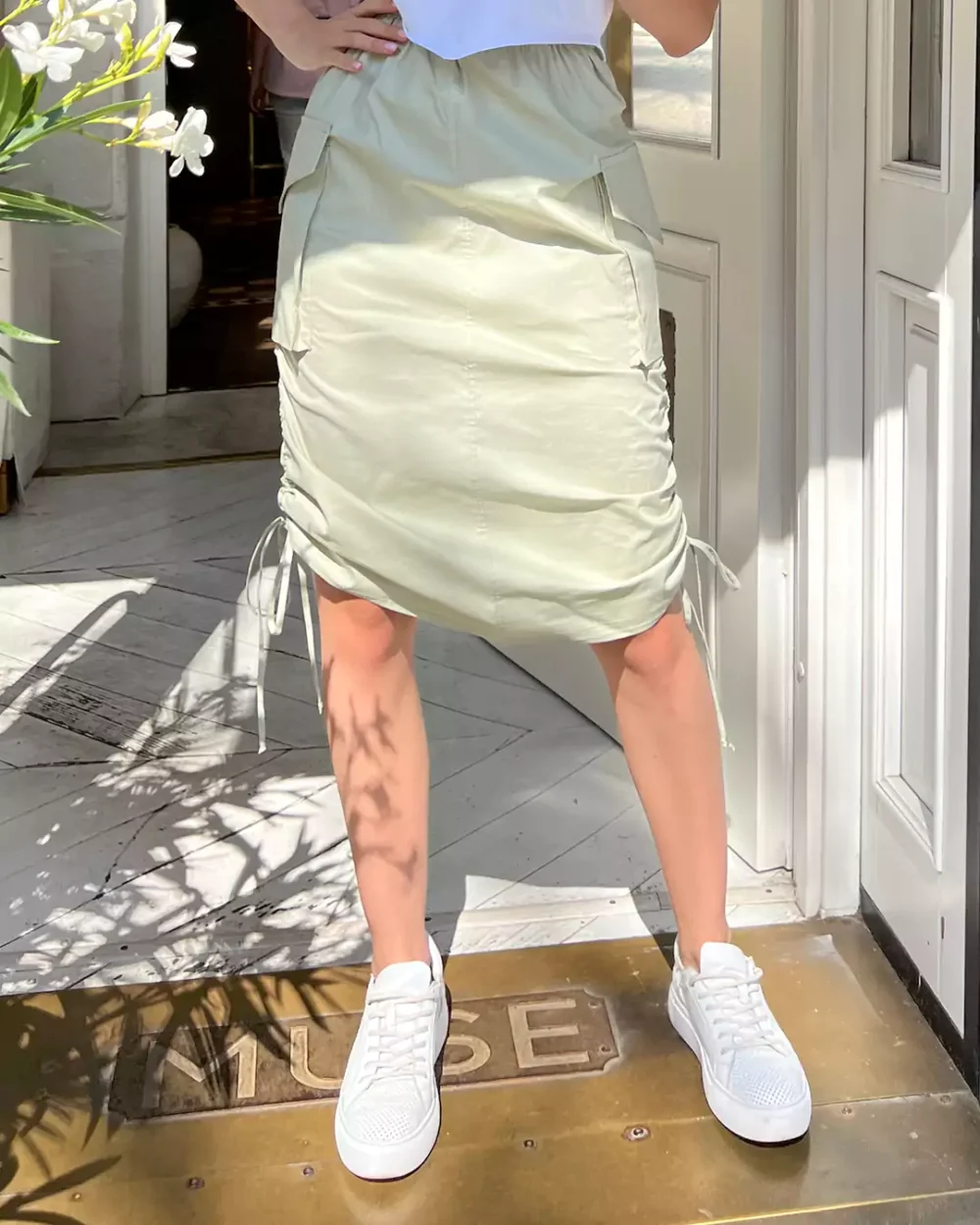 Женская юбка-карго миди на затяжках "SUMMER"