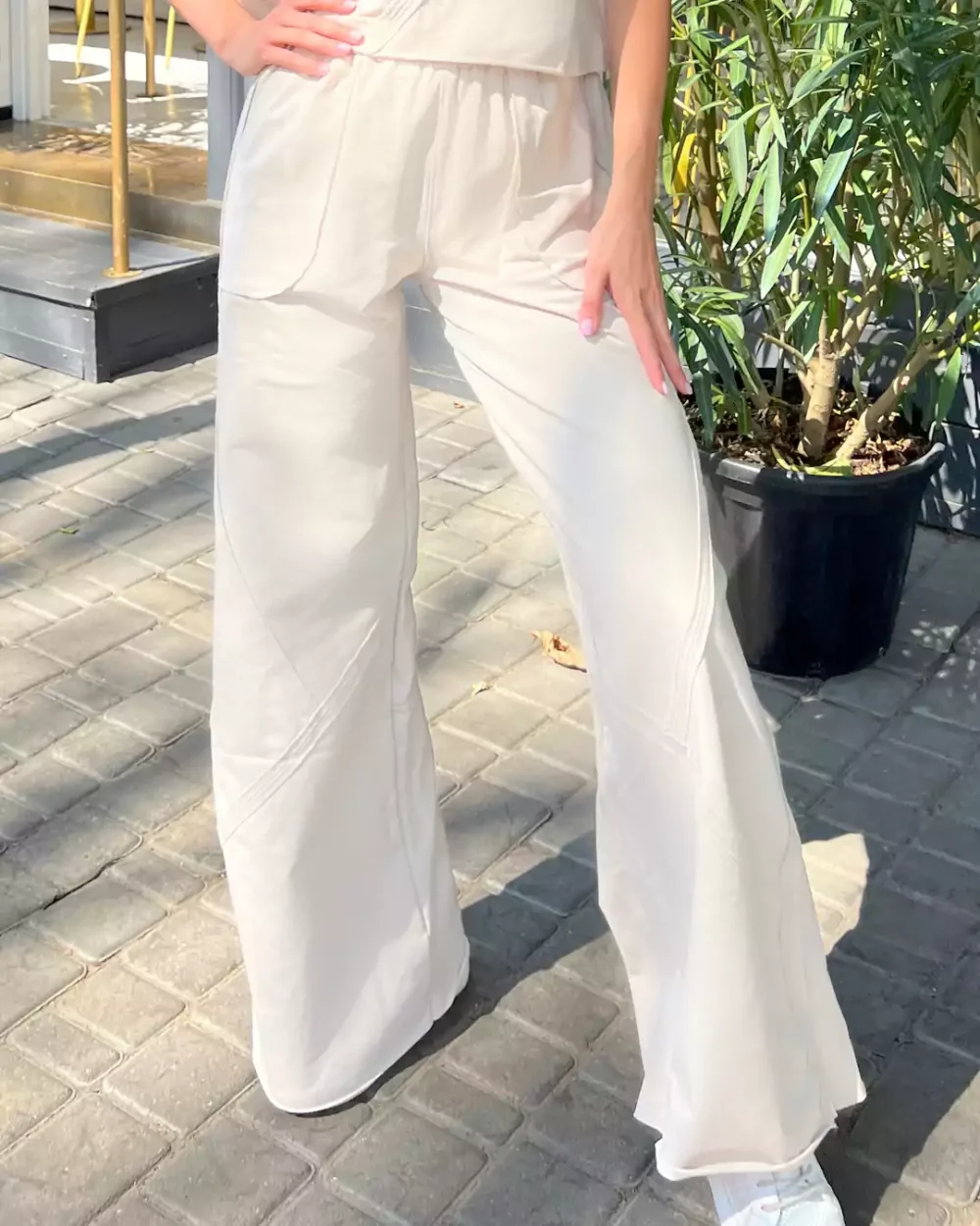 Женские штаны-палаццо с наружными швами "FREE"