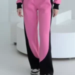 Тёплые женские штаны-палаццо с дизайнерскими вставками "GRACE"