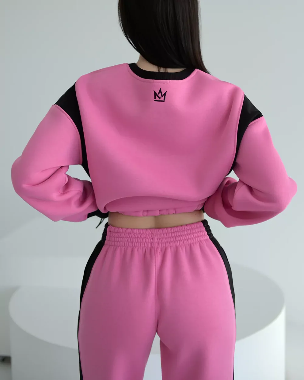 Тёплые женские штаны-палаццо с дизайнерскими вставками "GRACE" — изображение 4