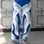 Тёплые женские прямые штаны в стиле колорблок "SKY"