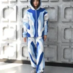 Тёплый женский спортивный костюм в стиле колорблок "SKY"