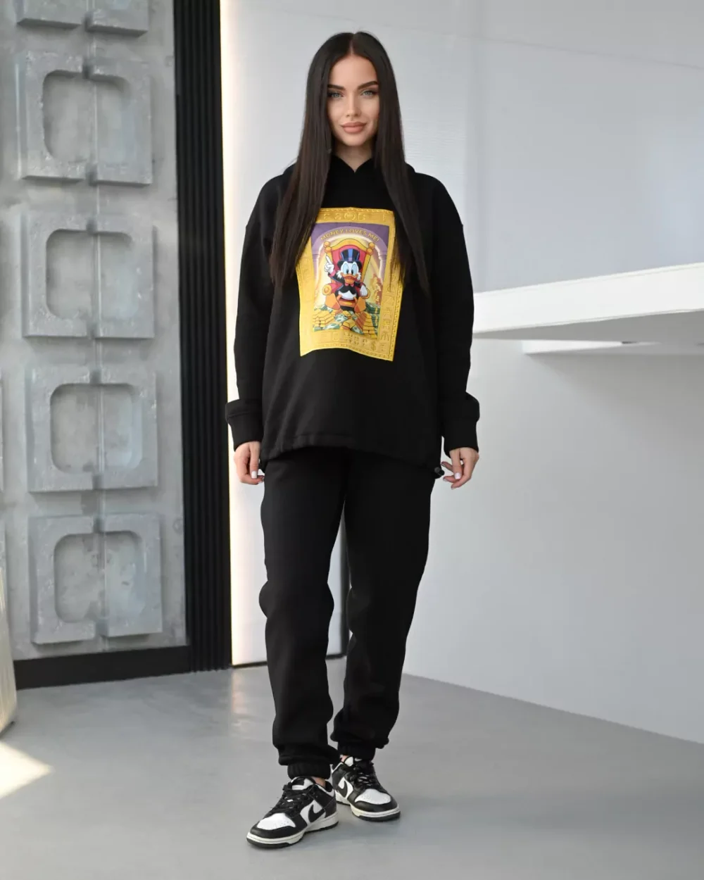 Тёплый женский спортивный костюм с принтом "RICH"