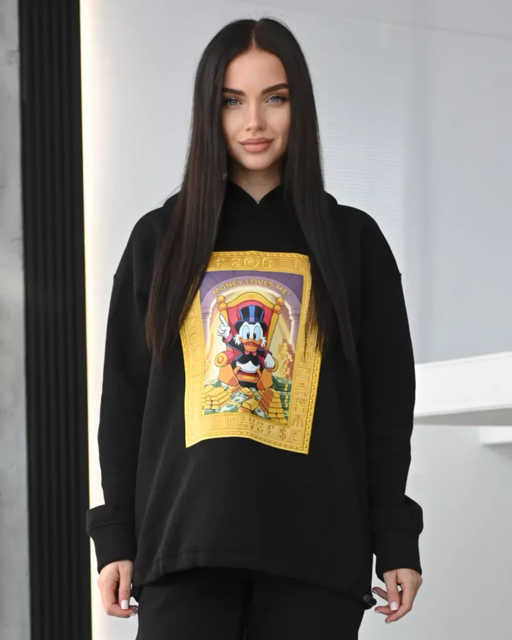 Тёплый женский худи с принтом "RICH"